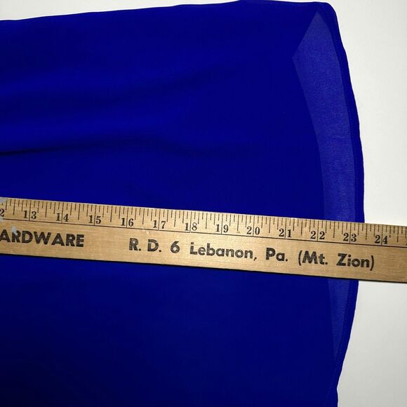 Monteau LA Cobalt Blue Scalloped Sleeveless Blouse Tank Top Size Medium M - Picture 7 of 7